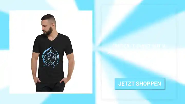 Unisex-T-Shirt mit V-Ausschnitt, Kollektion EXPRESSION by@Outfy