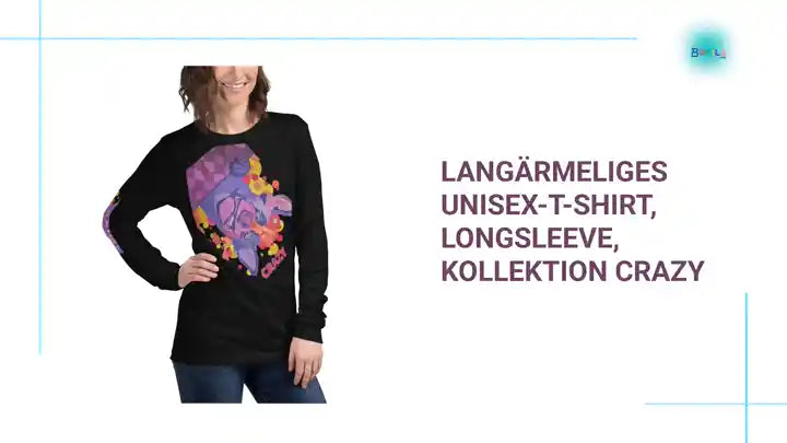 Lang&auml;rmeliges Unisex-T-Shirt, Longsleeve, Kollektion CRAZY by@Outfy