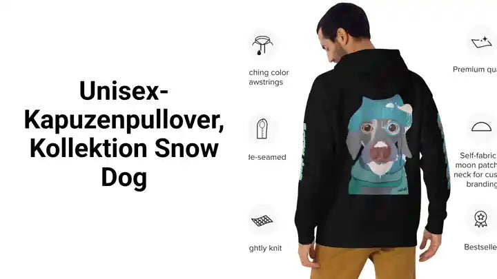 Unisex-Kapuzenpullover, Kollektion snow dog by@Outfy