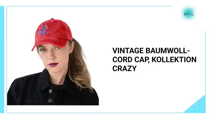 Vintage Baumwoll-Cord Cap, Kollektion CRAZY by@Outfy