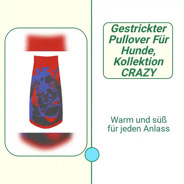 Gestrickter Pullover f&uuml;r Hunde, Kollektion CRAZY by@Outfy