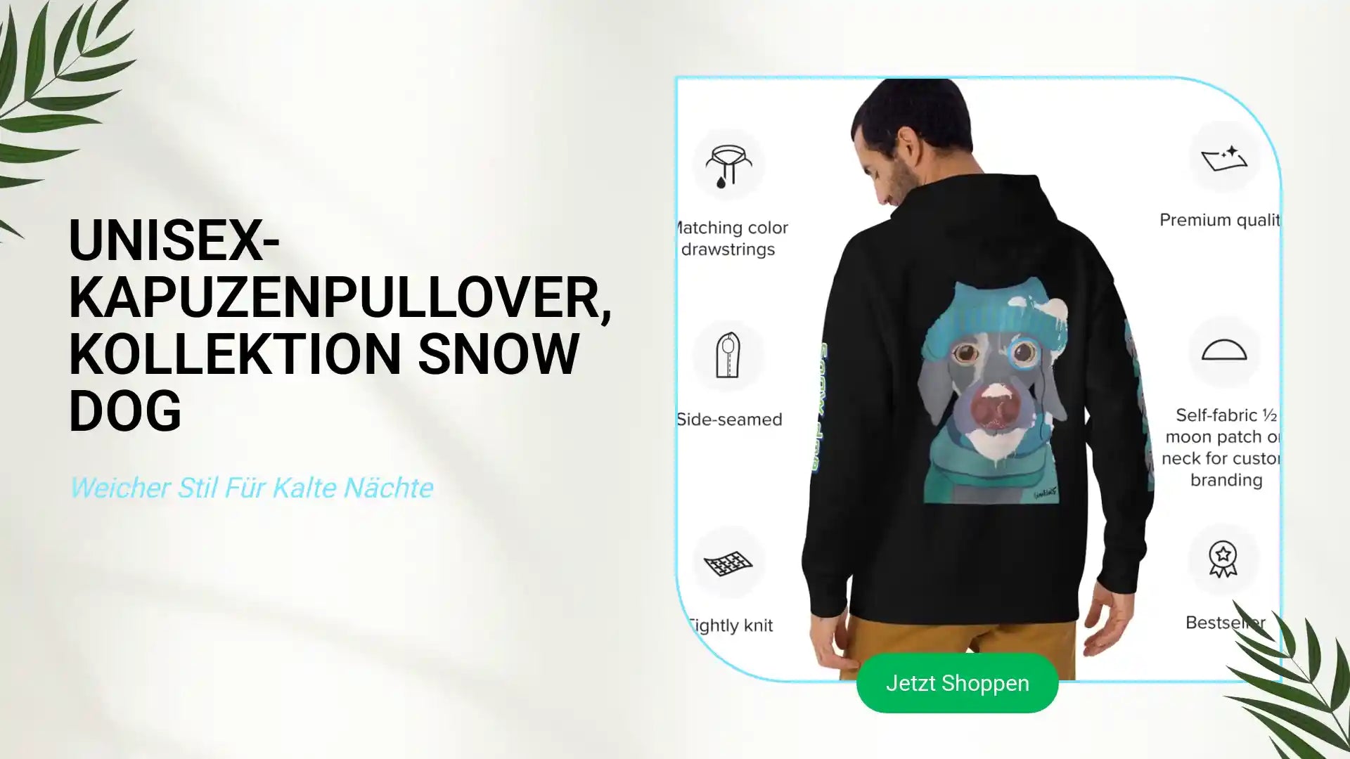 Unisex-Kapuzenpullover, Kollektion snow dog by@Outfy
