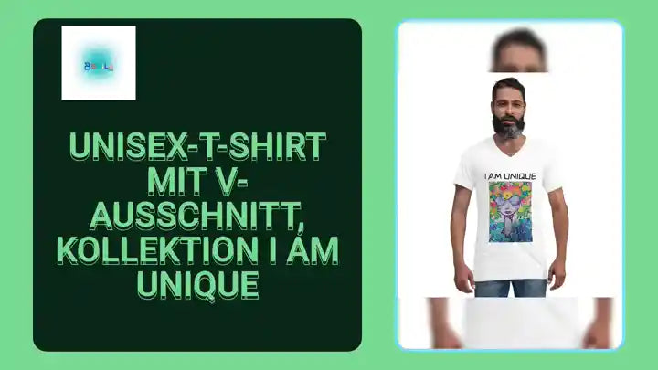 Unisex-T-Shirt mit V-Ausschnitt, Kollektion I AM UNIQUE by@Outfy