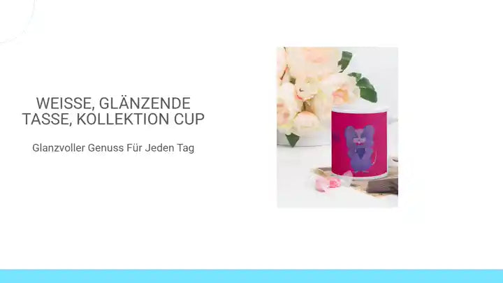 Wei&szlig;e, gl&auml;nzende Tasse, Kollektion CUP by@Outfy