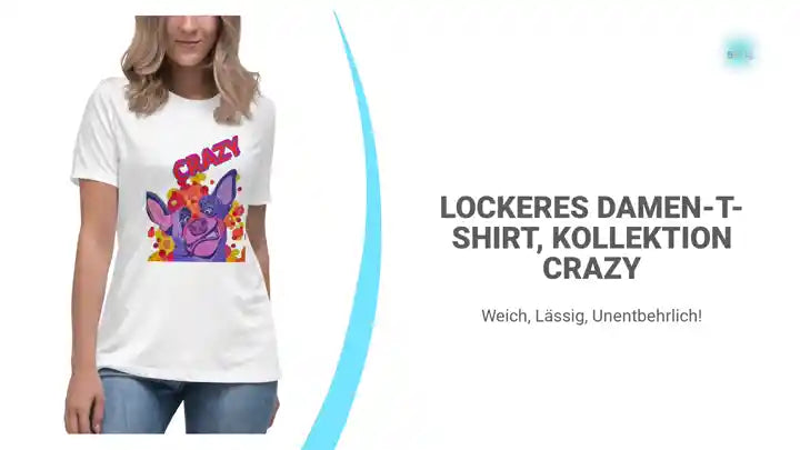 Lockeres Damen-T-Shirt, Kollektion CRAZY by@Outfy