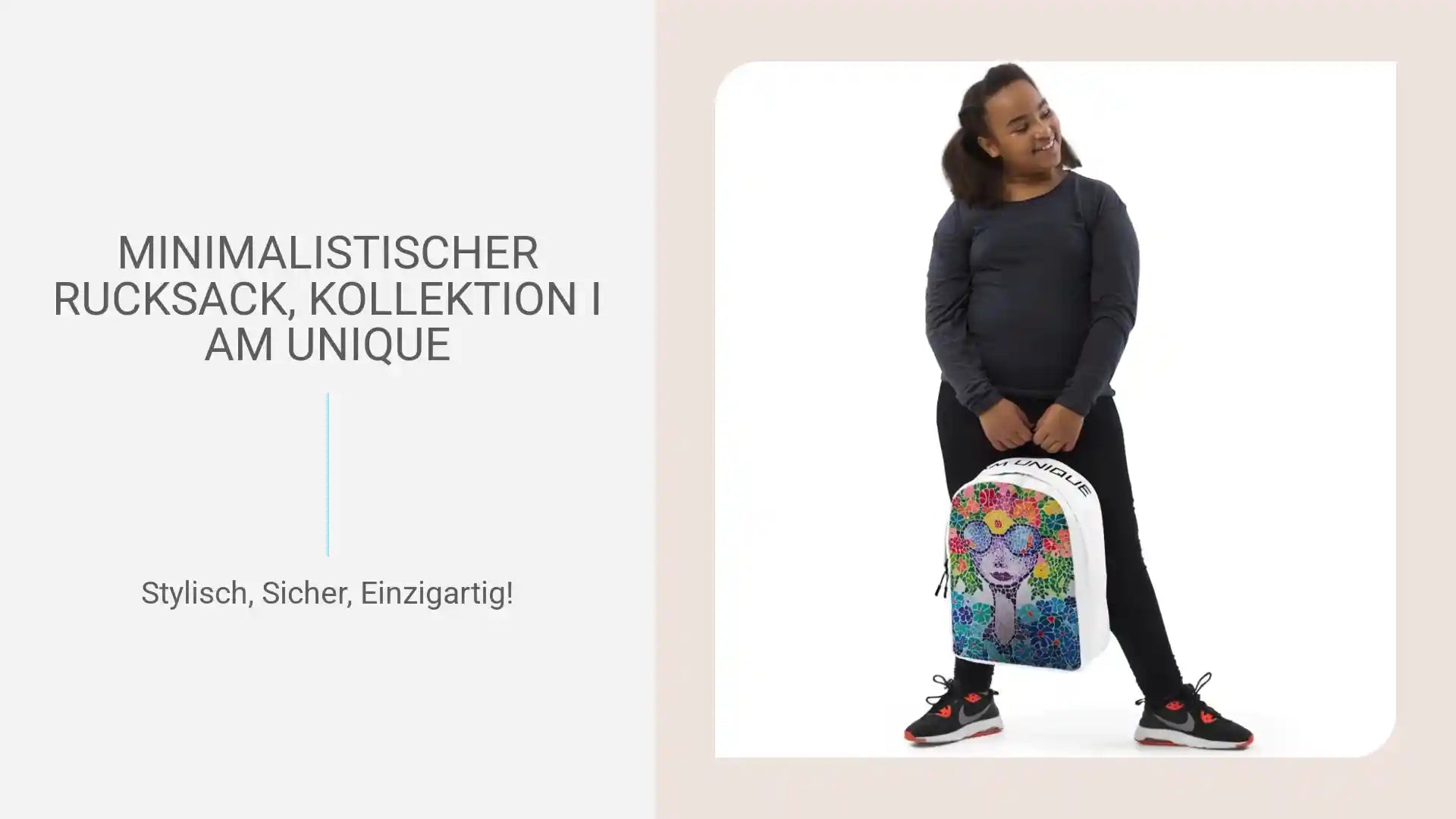Minimalistischer Rucksack, Kollektion I AM UNIQUE by@Outfy