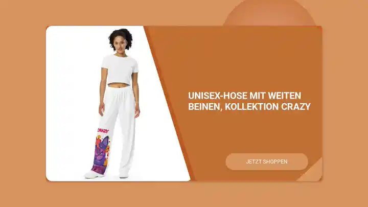 Unisex-Hose mit weiten Beinen, Kollektion CRAZY by@Outfy