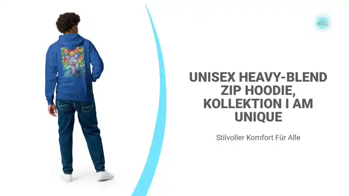 Unisex Heavy-Blend Zip Hoodie, Kollektion I AM UNIQUE by@Outfy