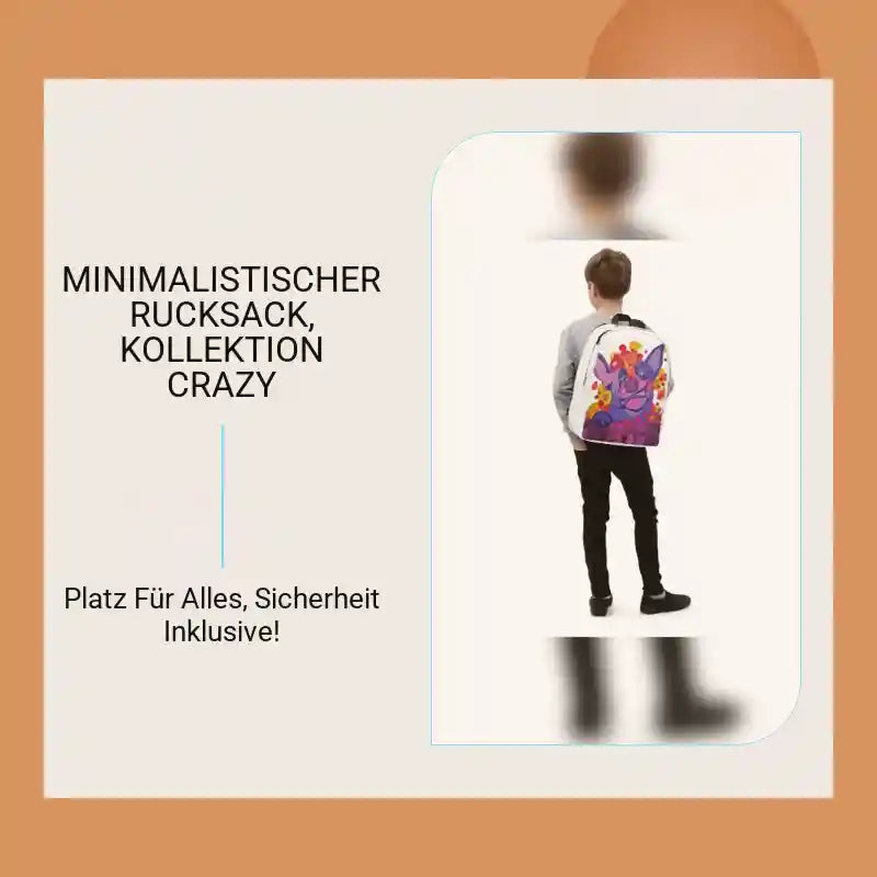 Minimalistischer Rucksack, Kollektion CRAZY by@Outfy