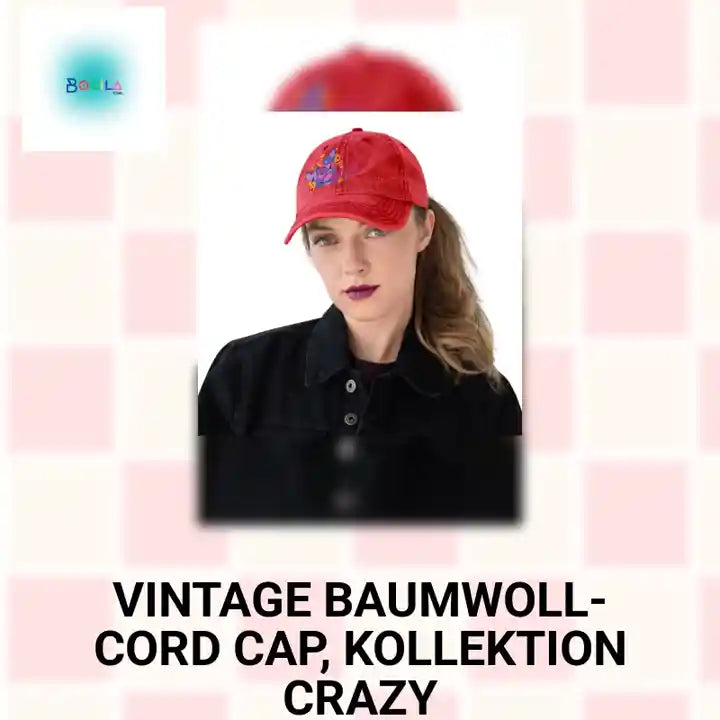 Vintage Baumwoll-Cord Cap, Kollektion CRAZY by@Outfy