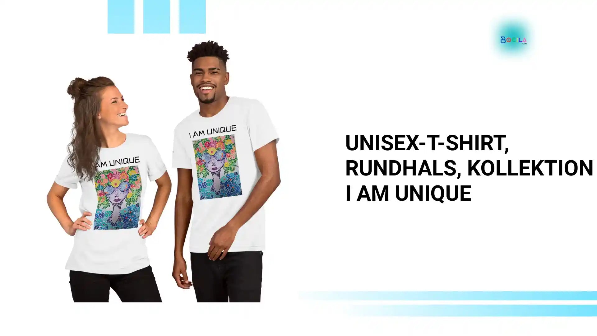 Unisex-T-Shirt, Rundhals, Kollektion I AM UNIQUE by@Outfy
