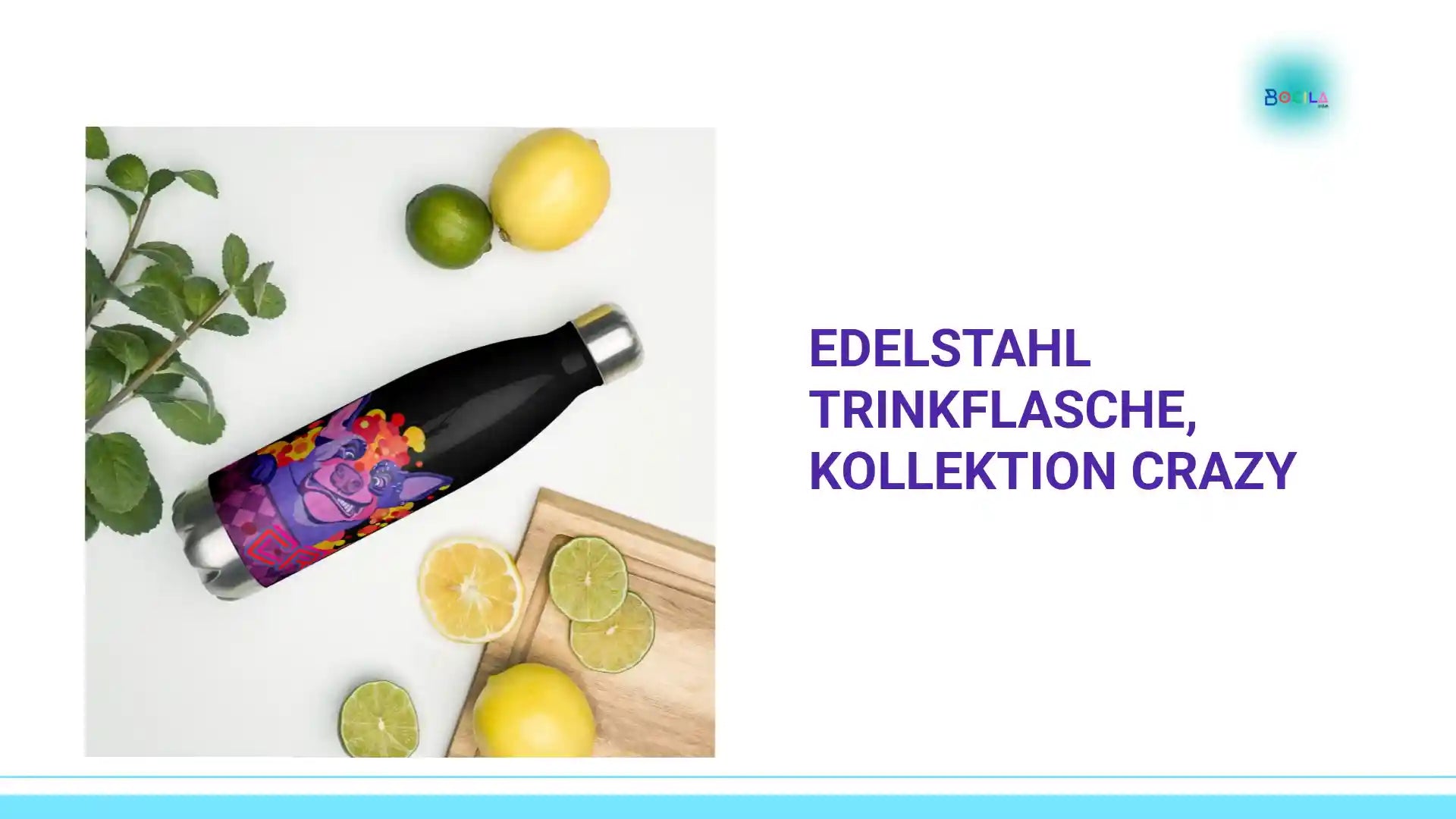 Edelstahl Trinkflasche, Kollektion CRAZY by@Outfy