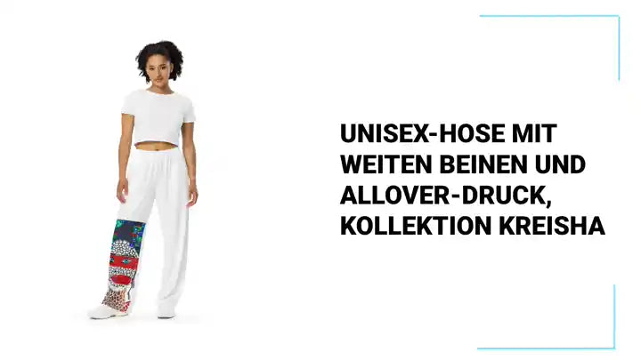 Unisex-Hose mit weiten Beinen und Allover-Druck, Kollektion KREISHA by@Outfy