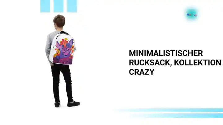 Minimalistischer Rucksack, Kollektion CRAZY by@Outfy