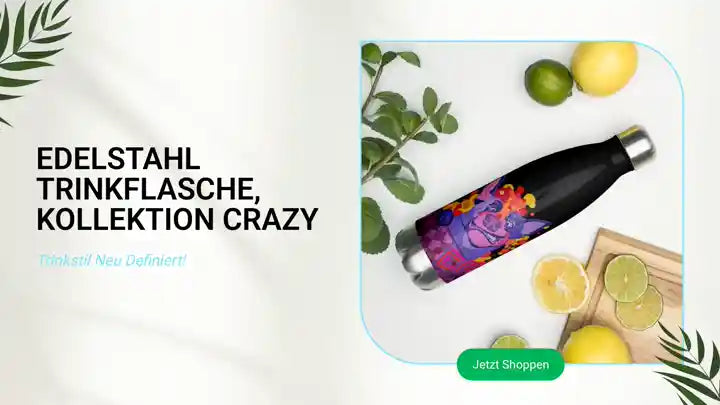 Edelstahl Trinkflasche, Kollektion CRAZY by@Outfy
